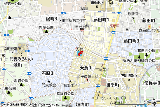 古川橋店付近の地図
